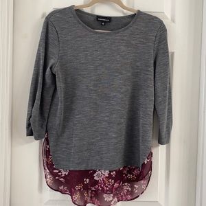 Gray 3/4 sleeve top